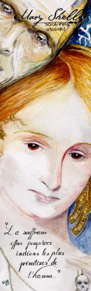 Digitale Kunst getiteld "Mary Shelley" door Gilles David, Origineel Kunstwerk, 2D Digital Work
