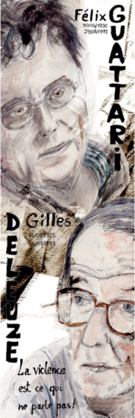 Arte digital titulada "Deleuze ft Guattari" por Gilles David, Obra de arte original, Trabajo Digital 2D