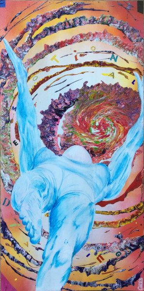 Картина под названием "Emotional diving" - Gilles David, Подлинное произведение искусства, Акрил