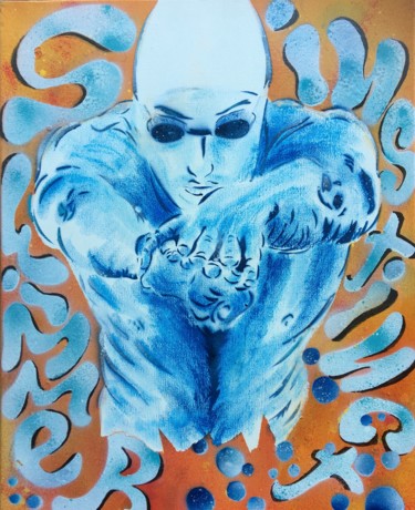 绘画 标题为“Swimmer Instinct” 由Gilles David, 原创艺术品, 喷漆
