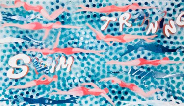 Картина под названием "Swim Training" - Gilles David, Подлинное произведение искусства, Рисунок распылителем краски
