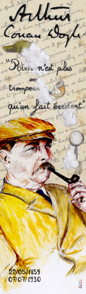 Digitale Kunst getiteld "Arthur Conan Doyle…" door Gilles David, Origineel Kunstwerk, 2D Digital Work