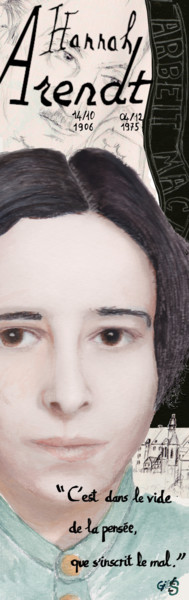 Arts numériques intitulée "Hannah Arendt / 2020" par Gilles David, Œuvre d'art originale, Travail numérique 2D