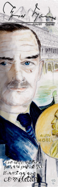 Arte digitale intitolato "Thomas Mann" da Gilles David, Opera d'arte originale, Lavoro digitale 2D