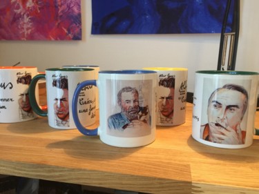 Design intitulée "Mugs auteurs" par Gilles David, Œuvre d'art originale, Art de la table