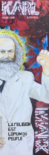 Painting titled "karl Marx, poster" by Gilles David, Original Artwork, 2D Digital Work