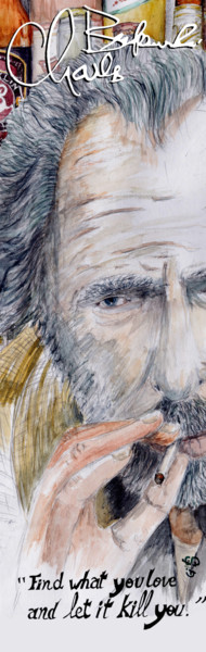 Arte digitale intitolato "Charles Bukowski /…" da Gilles David, Opera d'arte originale, Lavoro digitale 2D
