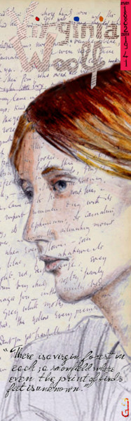 Arte digitale intitolato "Virginia Woolf 2/ e…" da Gilles David, Opera d'arte originale, Lavoro digitale 2D