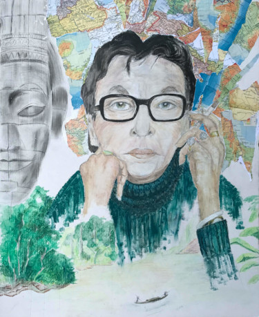 Painting titled "Maguerite Duras, or…" by Gilles David, Original Artwork, Oil
