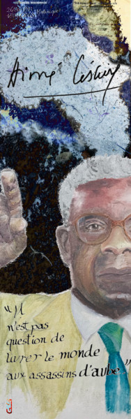 Arts numériques intitulée "Aimé Césaire" par Gilles David, Œuvre d'art originale, Travail numérique 2D