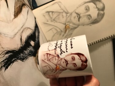 Design intitolato "Mug Proust à la mad…" da Gilles David, Opera d'arte originale, Tavola arte