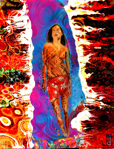 Digitale Kunst mit dem Titel "Hallucination 5" von Gilles David, Original-Kunstwerk, Acryl