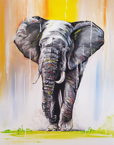 Malerei mit dem Titel "The Elephant" von Fgworks Geutjes, Original-Kunstwerk, Acryl