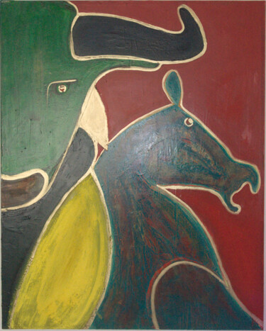 Картина под названием "#1 TAUREAU VENER_AN…" - Fha, Подлинное произведение искусства, Масло