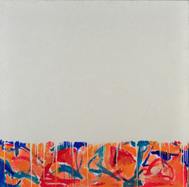 Картина под названием "Drapeau 2" - Georges Fho Madison, Подлинное произведение искусства, Масло Установлен на Деревянная ра…