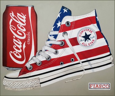 Painting titled "All Stars And Strip…" by Fiasco, Original Artwork, Acrylic