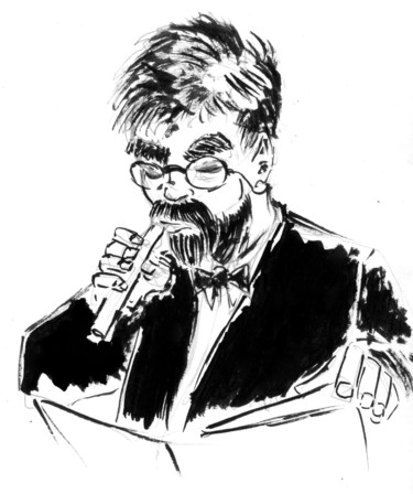 Drawing titled "Carlo portrait" by Fidel Durana, Original Artwork, Ink