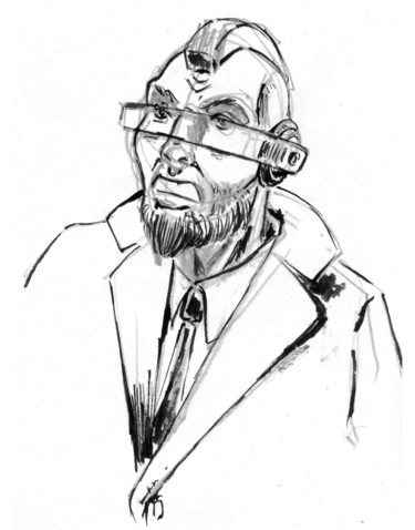 Drawing titled "Portrait de carnet…" by Fidel Durana, Original Artwork, Ink