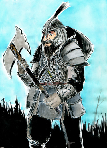 Drawing titled "Soldat grognard" by Fidel Durana, Original Artwork, Ink
