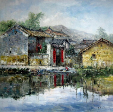 Painting titled "China country house…" by Field Lynn, Original Artwork, Oil