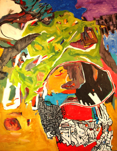 Schilderij getiteld "Aléma" door Fika Aby, Origineel Kunstwerk, Acryl
