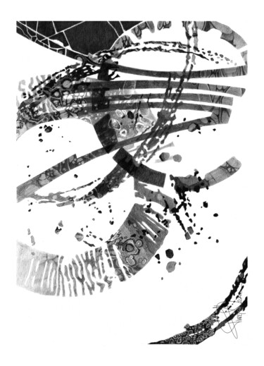 Dessin intitulée "Abstract" par Fikret Özcan, Œuvre d'art originale, Graphite