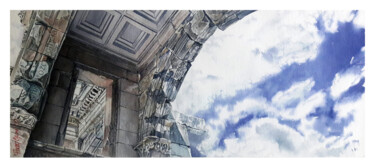 Картина под названием "The arch in Ephesus." - Fikret Özcan, Подлинное произведение искусства, Акварель