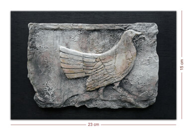 Sculpture titled "Kybernis" by Fikret Özcan, Original Artwork, Ceramics Mounted on Wood Panel