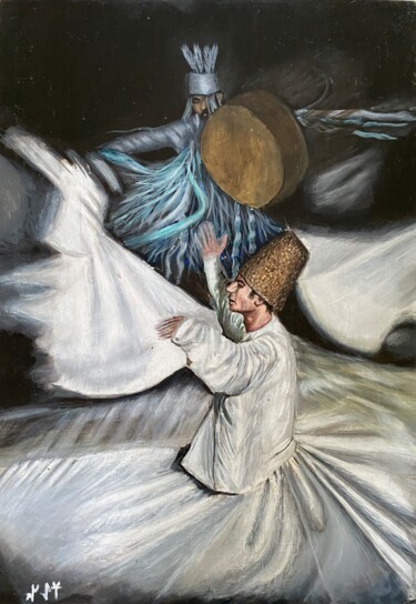 Painting titled "The rituel" by Fikret Şen, Original Artwork, Acrylic