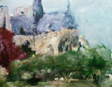 Painting titled "Notre-Dame" by Philippe Bucher, Original Artwork, Oil