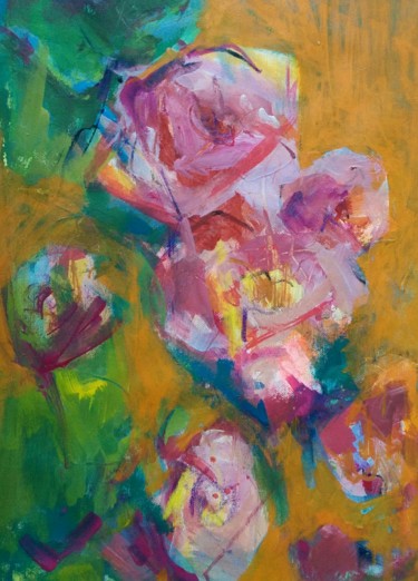 Schilderij getiteld "Magnolias" door Philippe Bucher, Origineel Kunstwerk, Acryl