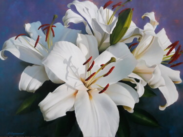 Картина под названием "Белые лилии" - Андрей Филимонцев, Подлинное произведение искусства, Масло