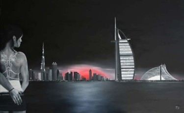 Painting titled "Dubai - The Revelat…" by Fil Cool, Original Artwork, Oil