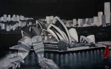 Painting titled "Sydney - The Engage…" by Fil Cool, Original Artwork, Oil