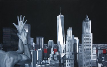 Painting titled "New York - The Pass…" by Fil Cool, Original Artwork, Oil