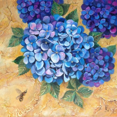 Картина под названием "Hydrangea" - Svetlana Filimonova, Подлинное произведение искусства, Акрил
