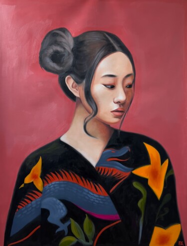 Asian Girl Pintura titulada "Asian Girl" por Filip Art, Obra de arte original, Oleo