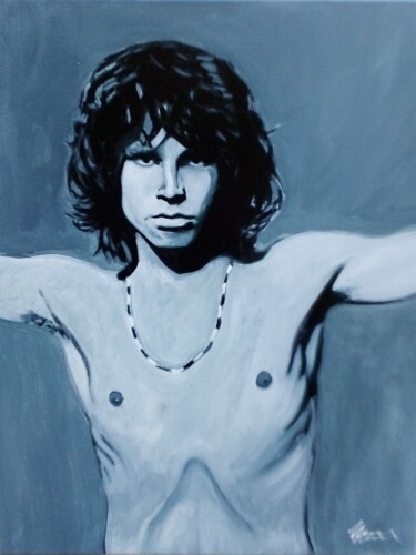 Peinture intitulée "Jim Morrison, oil p…" par Filip Petrovic, Œuvre d'art originale, Huile