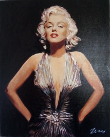 Painting titled "Marilyn Monroe, oil…" by Filip Petrovic, Original Artwork, Oil