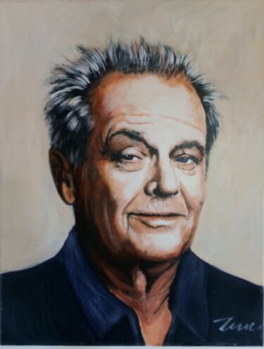 Painting titled "Jack Nicholson" by Filip Petrovic, Original Artwork, Oil