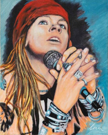 Painting titled "Axl Rose, oil paint…" by Filip Petrovic, Original Artwork, Oil