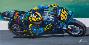 Painting titled "Valentino Rossi, ac…" by Filip Petrovic, Original Artwork, Acrylic