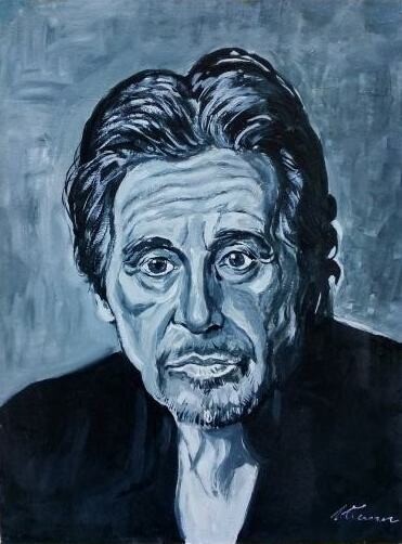 Pittura intitolato "Al Pacino Oil Paint…" da Filip Petrovic, Opera d'arte originale, Olio