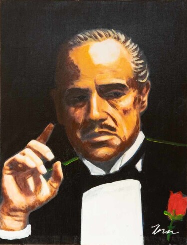 Malarstwo zatytułowany „Marlon Brando Oil P…” autorstwa Filip Petrovic, Oryginalna praca, Olej