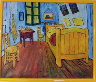 Schilderij getiteld "Child`s bedroom, oi…" door Filip Petrovic, Origineel Kunstwerk, Olie