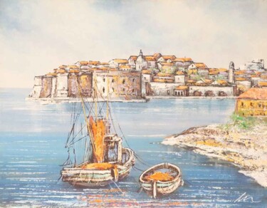 Painting titled "Dubrovnik City Wall…" by Filip Petrovic, Original Artwork, Acrylic