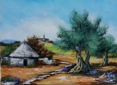 Painting titled "Landscape in Croati…" by Filip Petrovic, Original Artwork, Acrylic