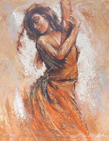 Painting titled "Flamenco Dancer Esm…" by Filip Petrovic, Original Artwork, Acrylic