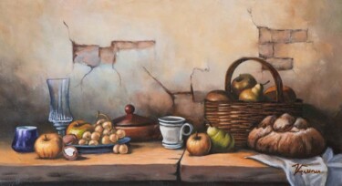 Painting titled "Still life fruit oi…" by Filip Petrovic, Original Artwork, Oil