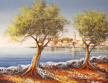 Картина под названием "Novigrad in Croatia…" - Filip Petrovic, Подлинное произведение искусства, Акрил